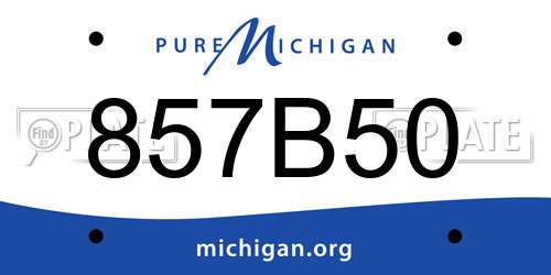 857B50 Michigan License Plate