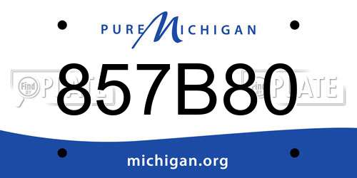 857B80 Michigan License Plate