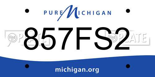 857FS2 Michigan License Plate