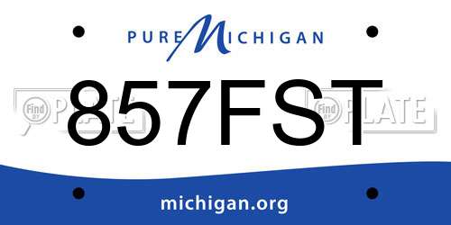 857FST Michigan License Plate