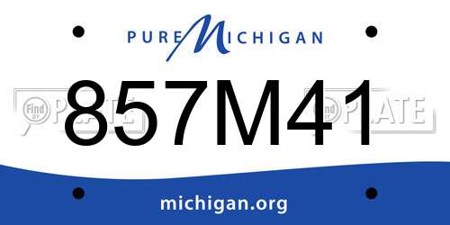 857M41 Michigan License Plate