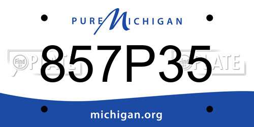857P35 Michigan License Plate