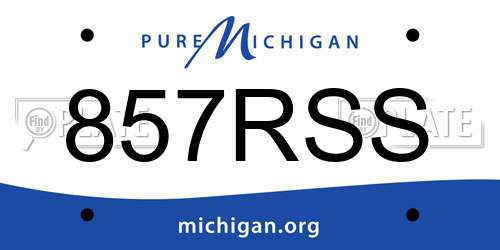 857RSS Michigan License Plate