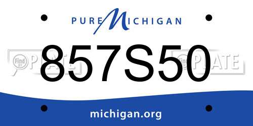 857S50 Michigan License Plate