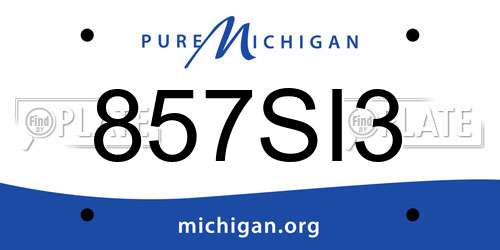 857SI3 Michigan License Plate