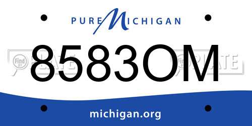 8583OM Michigan License Plate