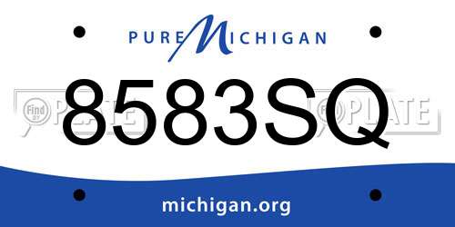 8583SQ Michigan License Plate