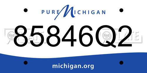 85846Q2 Michigan License Plate