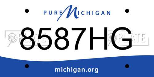 8587HG Michigan License Plate