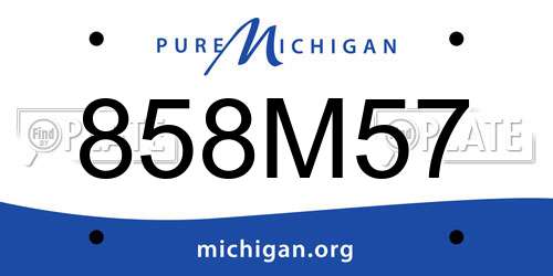 858M57 Michigan License Plate