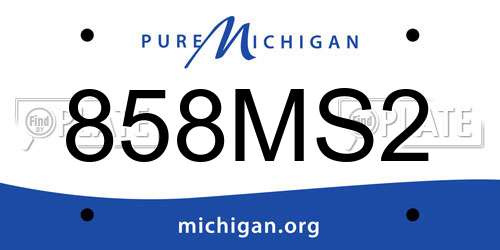 858MS2 Michigan License Plate