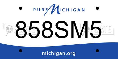 858SM5 Michigan License Plate