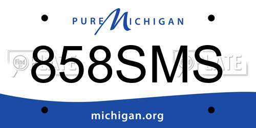 858SMS Michigan License Plate