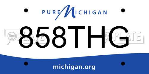 858THG Michigan License Plate