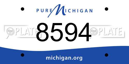 8594 Michigan License Plate