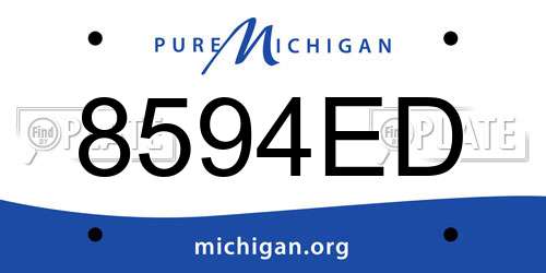 8594ED Michigan License Plate