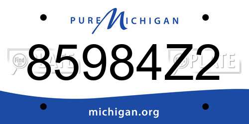 85984Z2 Michigan License Plate