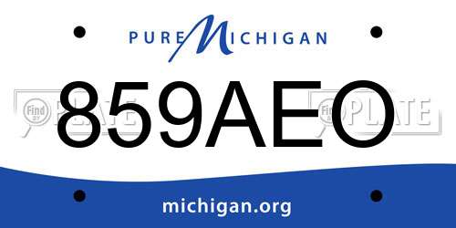 859AEO Michigan License Plate