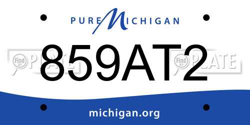 859AT2 Michigan License Plate