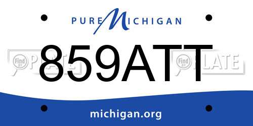 859ATT Michigan License Plate