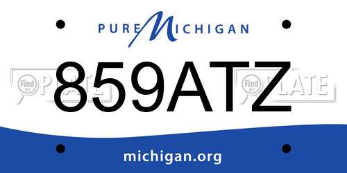 859ATZ Michigan License Plate