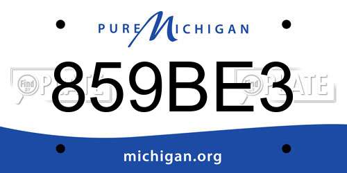 859BE3 Michigan License Plate