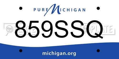 859SSQ Michigan License Plate
