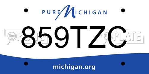 859TZC Michigan License Plate