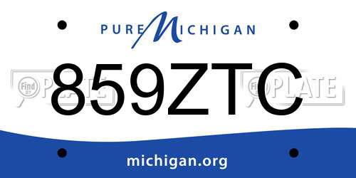 859ZTC Michigan License Plate
