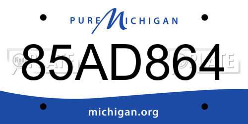 85AD864 Michigan License Plate
