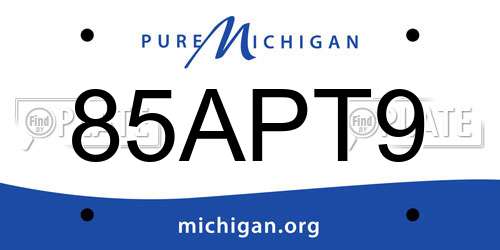 85APT9 Michigan License Plate