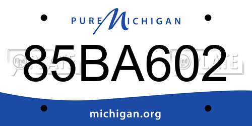 85BA602 Michigan License Plate