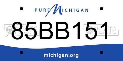 85BB151 Michigan License Plate