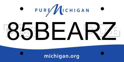 85BEARZ Michigan License Plate