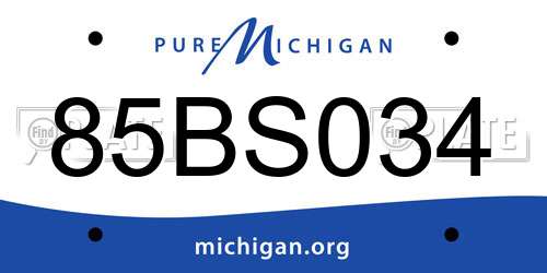 85BS034 Michigan License Plate