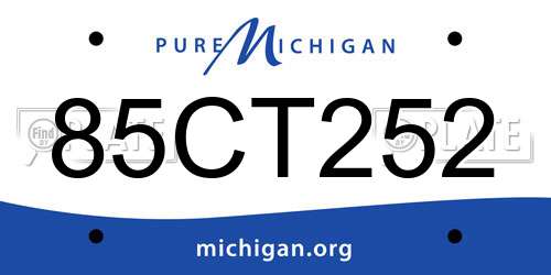85CT252 Michigan License Plate