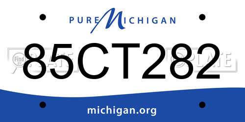 85CT282 Michigan License Plate