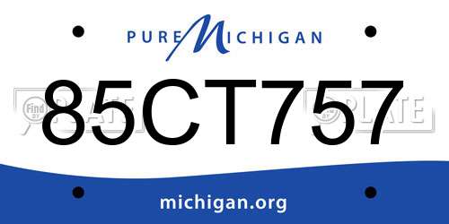 85CT757 Michigan License Plate