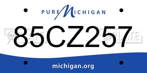 85CZ257 Michigan License Plate