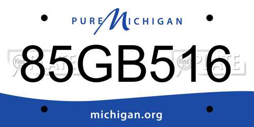85GB516 Michigan License Plate