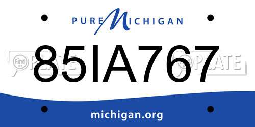 85IA767 Michigan License Plate