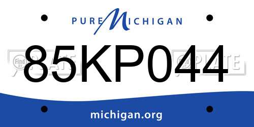 85KP044 Michigan License Plate