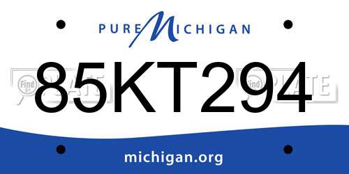 85KT294 Michigan License Plate