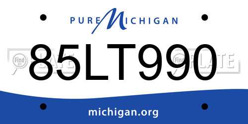 85LT990 Michigan License Plate