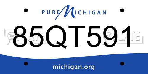 85QT591 Michigan License Plate