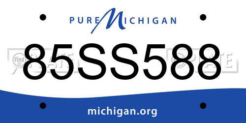 85SS588 Michigan License Plate