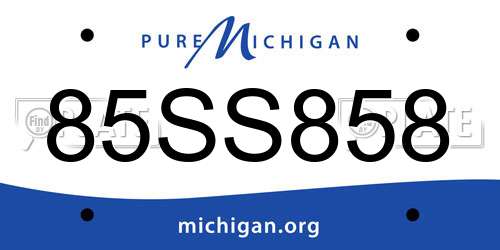 85SS858 Michigan License Plate