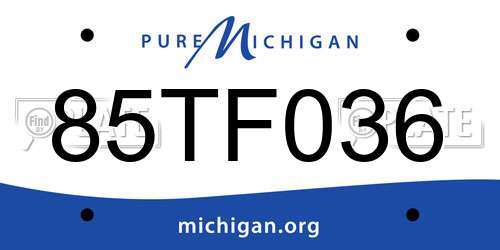 85TF036 Michigan License Plate