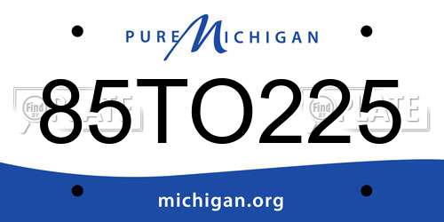 85TO225 Michigan License Plate