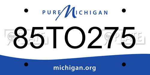 85TO275 Michigan License Plate